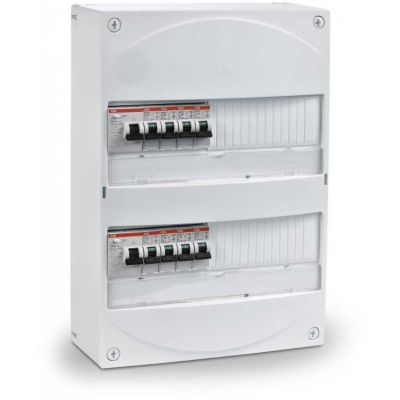 Coffret électrique 2 rangées 26 modules + disjoncteurs ABB