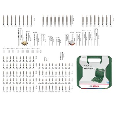 Coffret mixte embouts et forets Bosch 2 608 522 570 136 pièces