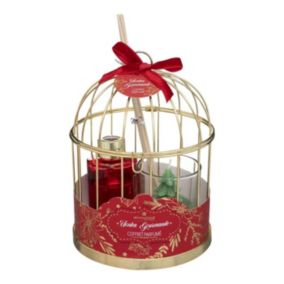 Coffret Parfumé Cage "Lola Xmas" 20cm Rouge