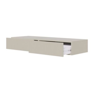Coiffeuse 1 tiroir suspendue grège 110 cm VELDIO