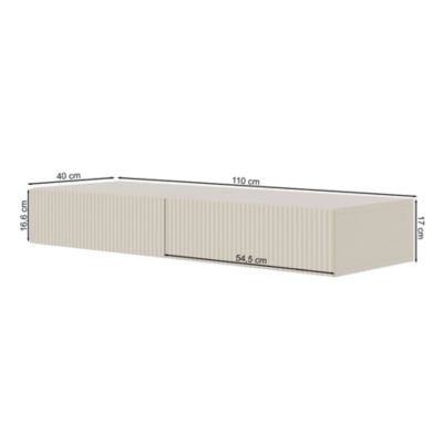 Coiffeuse 1 tiroir suspendue grège 110 cm VELDIO