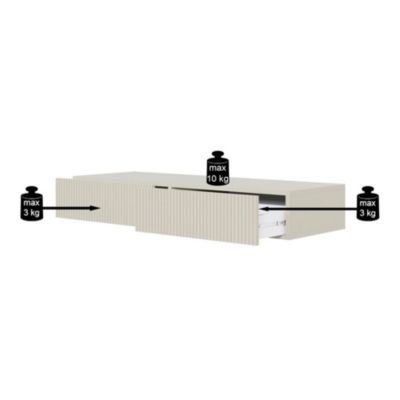 Coiffeuse 1 tiroir suspendue grège 110 cm VELDIO