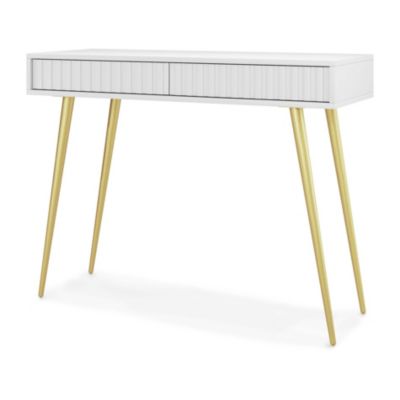 Coiffeuse 2 tiroirs blanc 104 cm BELLO