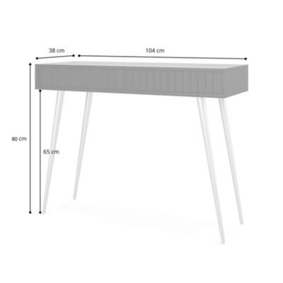 Coiffeuse 2 tiroirs blanc 104 cm BELLO