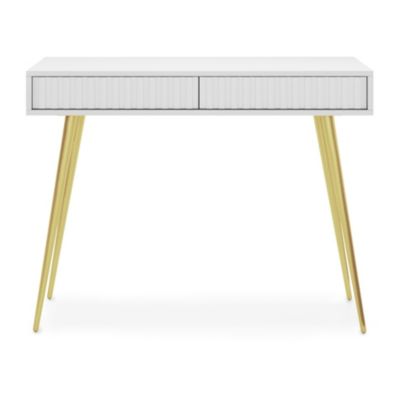 Coiffeuse 2 tiroirs blanc 104 cm BELLO