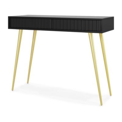 Coiffeuse 2 tiroirs noire 104 cm BELLO