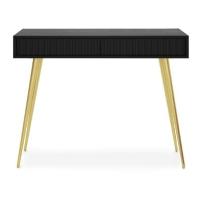 Coiffeuse 2 tiroirs noire 104 cm BELLO