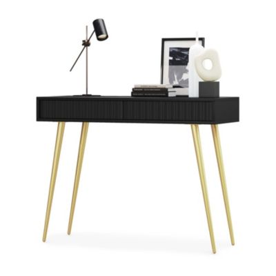 Coiffeuse 2 tiroirs noire 104 cm BELLO
