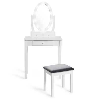 Coiffeuse BELLA avec miroir LED et tabouret
