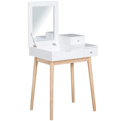Coiffeuse design scandinave table de maquillage multi-rangements miroir ...