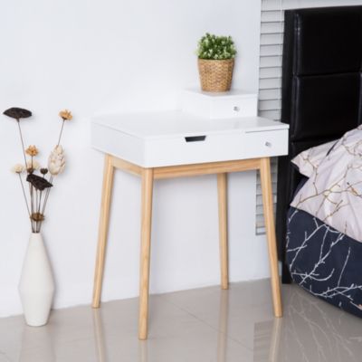 Coiffeuse design scandinave table de maquillage multi-rangements miroir ...