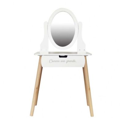 Coiffeuse en bois - L 30 x H 108,5 cm - Louise - Blanc