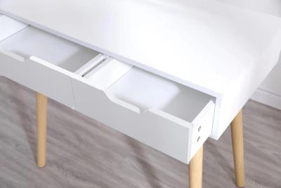 Coiffeuse table de maquillage avec miroir LED et tabouret coloris blanc H129 x L80 x P40 cm