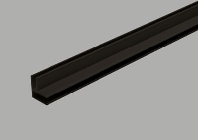 Coin profilé de finition aluminium noir pour dalles PVC Dumawall L. 260 x l 15cm x H. 1.5 cm Ép 5 mm
