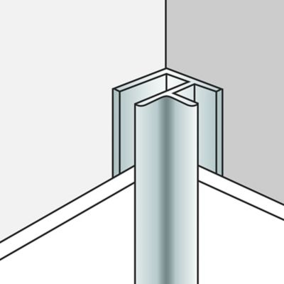 Coin profilé de finition aluminium noir pour dalles PVC Dumawall L. 260 x l 15cm x H. 1.5 cm Ép 5 mm