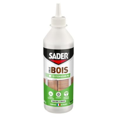Colle à bois extérieur polyuréthane Sader 500 ml