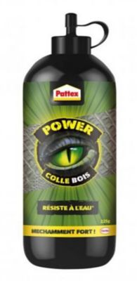 Colle à bois Pattex Power blanc résiste à l'eau 225g