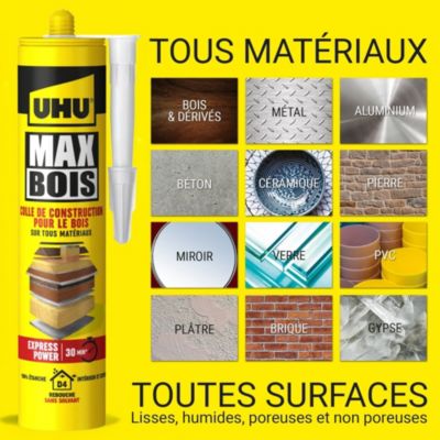 Colle à bois sans PU UHU, cartouche 380g