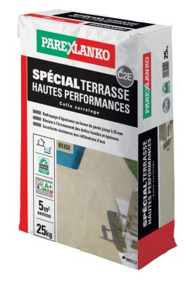 Colle à carrelage beige spéciale terrasse Parexlanko 25 kg