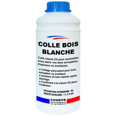 Colle Blanche - 1 L   - Codeve Bois - Pour L'assemblage Sous Abri De Votre Bois Européen, Tropical Ou Exotique.