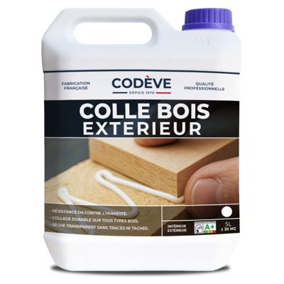 Colle Bois Exterieur - 5 L   - Codeve Bois - Pour L'assemblage De Votre Bois Soumis à L'eau Et à L'humidité En Extérieur.