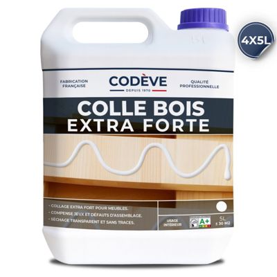 Colle Bois Extra Forte - 20 L   - Codeve Bois - Pour Le Collage De Votre Bois Massif, Brut, Stratifié, Aggloméré Ou Contreplaqué.