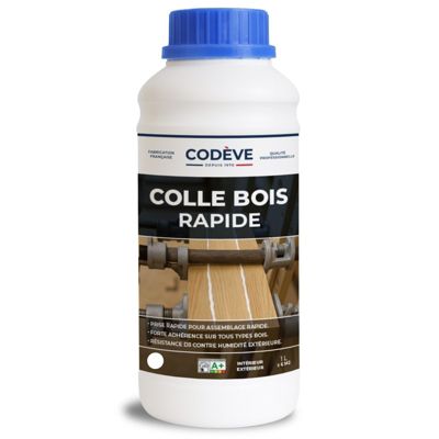 Colle Bois Rapide - 1 L   - Codeve Bois - Pour L'assemblage Rapide De Votre Bois Soumis à L'humidité En Extérieur.