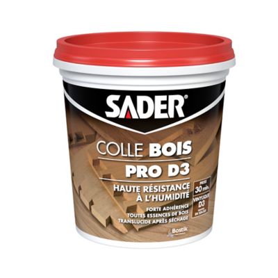 Colle Bois Sader PRO D3 - Bois Humide Translucide 1L