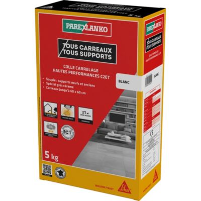 Colle carrelage blanche hautes performances 5 kg Parexlanko