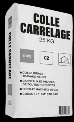 Colle carrelage C2 carreaux et pierres toutes porosités sac de 25 KG