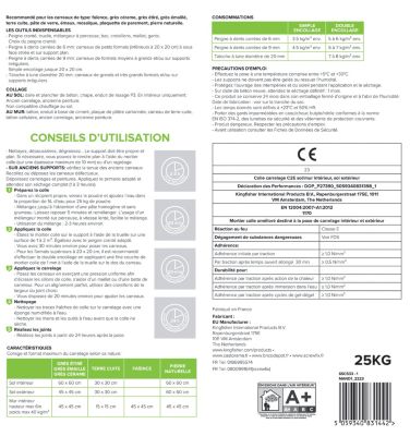Colle carrelage sol int/ext et mur intérieur gris Volden C2E 25kg