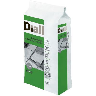 Colle carrelage sol intérieur/extérieur gris 5 kg