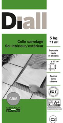 Colle carrelage sol intérieur/extérieur gris 5 kg