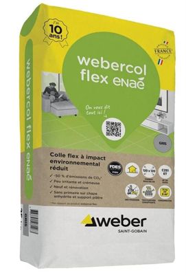 Colle carrelage WEBERCOL FLEX ENAE - sac 25 kg - blanc - WEBER