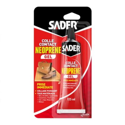 Colle contact néoprène en gel Sader tous matériaux tube de 125 ml