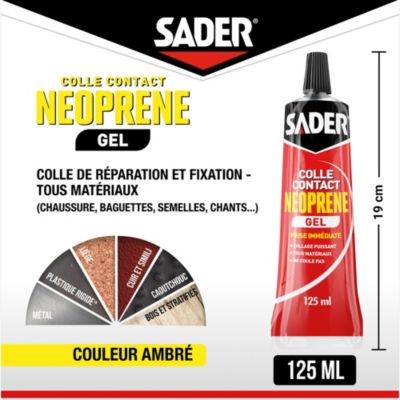 Colle contact néoprène en gel Sader tous matériaux tube de 125 ml