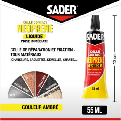 Colle contact néoprène liquide Sader tous matériaux tube de 55 ml