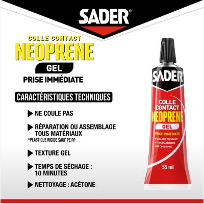 Colle contact néoprène Sader gel 55 ml