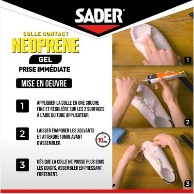 Colle contact néoprène Sader gel 55 ml