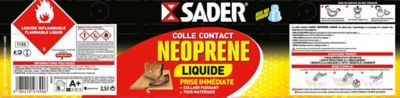 Colle Contact Néoprène Sader Liquide 2,5 L