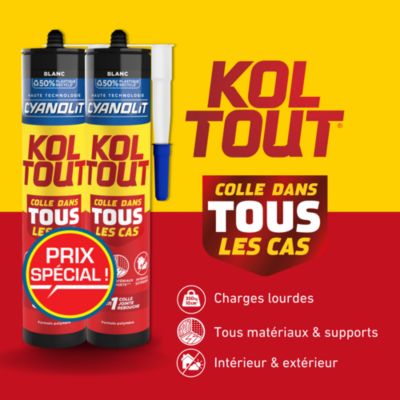 Colle Cyanolit Koltout blanc 290 ml, lot de 2