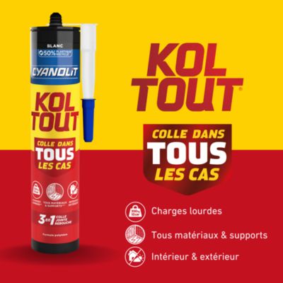 Colle de fixation Cyanolit Koultout 33301149 couleur blanc résistance 350 kg / 10 cm² séchage en 30 minutes