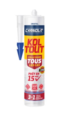 Colle de fixation Cyanolit Koultout 33301149 couleur blanc résistance 350 kg / 10 cm² séchage en 30 minutes