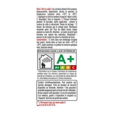 Colle de fixation Sader Fixer Sans Percer Tous Travaux intérieur/extérieur transparent tube 50g