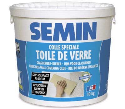 Colle en Pâte pour Toiles de Verre Semin, Prête à l'Emploi, Seau de 10 kg