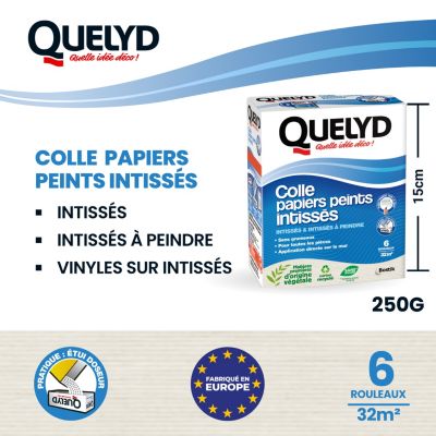 Colle en poudre - adaptée pour tout papiers peints intissés - surface de couverture 32 m² - Quelyd 30621359
