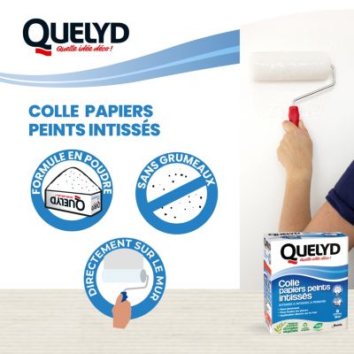Colle en poudre - adaptée pour tout papiers peints intissés - surface de couverture 32 m² - Quelyd 30621359