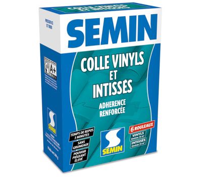 Colle en Poudre pour Papiers Peints Vinyls et Intissés Semin, Boite de 300 g