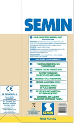Colle enduit pour joint CE 78 rapide 4h Semin 5kg