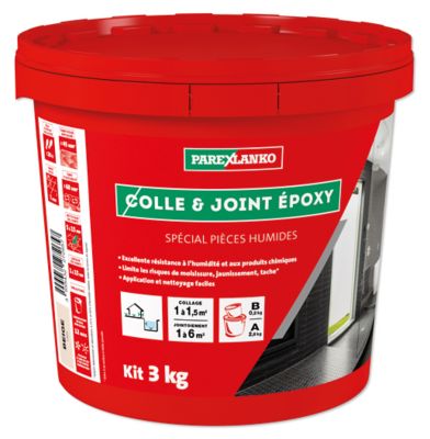 Colle et joint époxy beige spécial pièces humides 3 kg Parexlanko